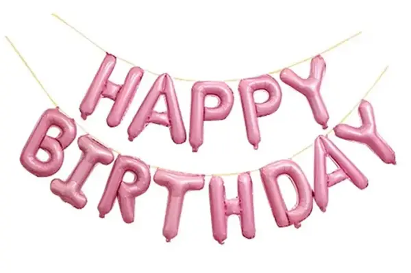Надпис ''Happy Birthday'' рожевий 16'' (40см) купити