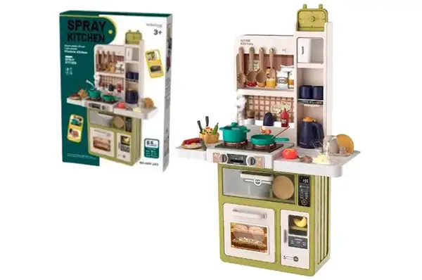 Кухня 889-243 з посудом,на батарейках,з музикою,світлом,паром,тече вода,в коробці р.61x16,5x45см купити