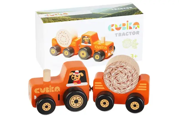 Дерев'яна іграшка "Трактор" арт. 15351 CUBIKA купити