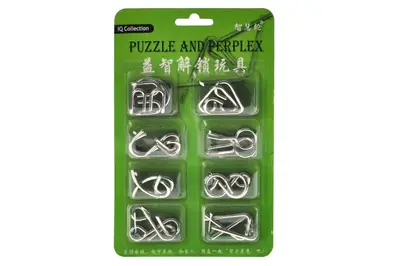 Головоломка металева E518 Unlock Metal Puzzle 8 елементів Зелена р.22*13,5*2см купити