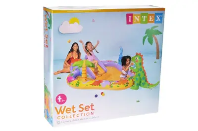 Ігровий центр 56139 "Діно Парк" надувний з гіркою р. 201x157x69 см 159л INTEX купити