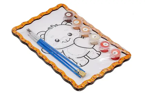 Набір для розпису по номерах Puz-22982 "Ведмедик" дерев'яний, формат А5 PuzzleOk купити недорого в Україні, фото 3