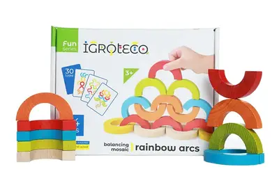 Розвиваюча дерев'яна гра-балансир "Веселкові дуги" 24 дет. 900507 IGROTECO купити