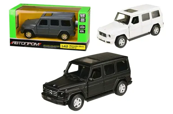 Машина металева 4325 "Автопром" 1:42 Mercedes-Benz G350D 3 кольори, відкриваються двері, коробка 14,5*6,5*7 см купити
