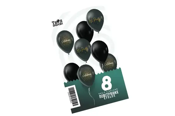 Набір з 8 повітряних кульок "Celebrate" ТМ "Твоя Забава" купити
