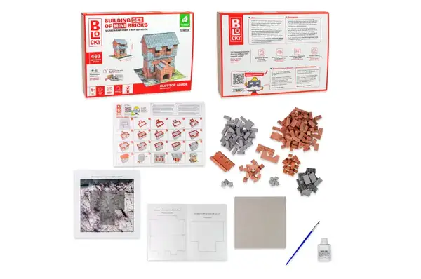 Будівельний набір для творчості з міні-цеглинок BLOCKY "Дім на скелі" 31017 STRATEG купити недорого в Україні, фото 2