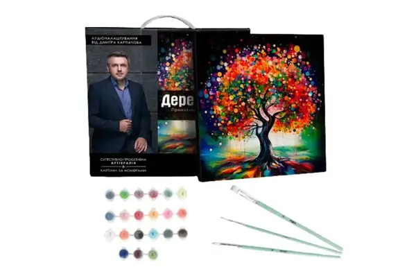 Проективна картина за номерами "Дерево змін" Strateg & Karpachoff 40х40 см Сюжет №4 купити