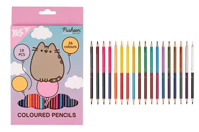 Олівці кольорові Yes 18/36 кольорів Pusheen. Balloons 290751 купити