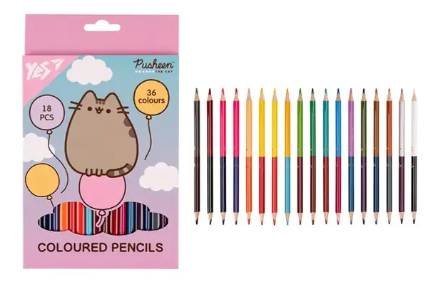 Олівці кольорові Yes 18/36 кольорів Pusheen. Balloons 290751 купити