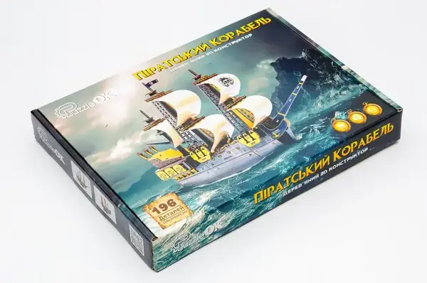 Дерев'яний 3D конструктор "Піратський корабель" Puz-00928 р.34*27*9см PuzzleOk купити недорого в Україні, фото 3