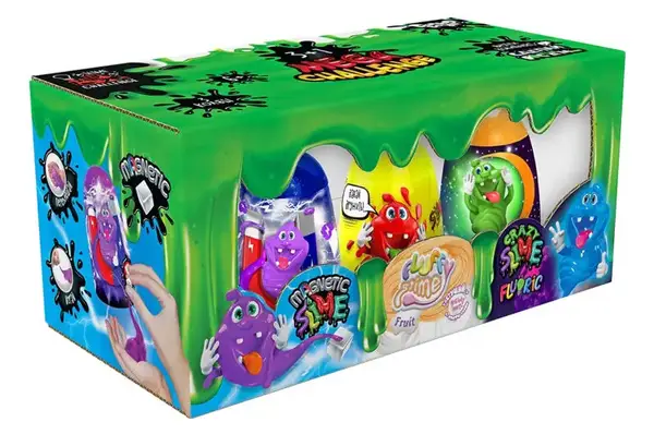 Слайм SLM-14-01U "Magnetic, Fluffy & Crazy Slime Fluoric" в коробці 3 шт. DANKO купити