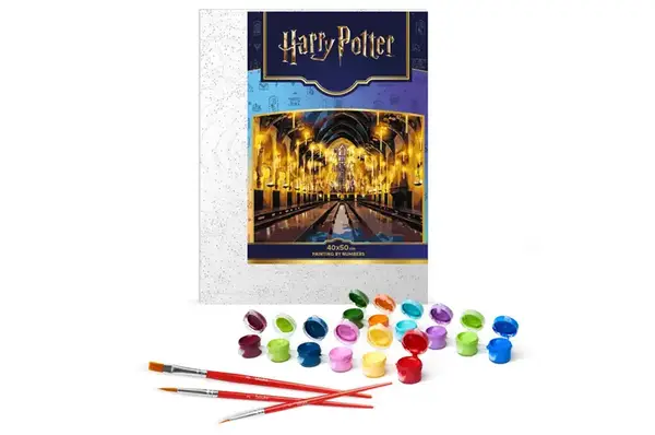 Набір для розпису по номерах KHO5233 WB "Harry Potter: Велика зала з фарбами металік" 40х50см IDEYKA купити недорого в Україні, фото 2
