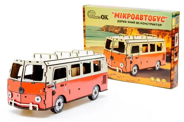 Конструктор "Мікроавтобус" Puz-00926, дерев'яний р.29,7x13,2x11,8см PuzzleOk купити
