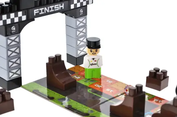 Конструктор блочний QB300-103 "Block&Steps: Мототрек" + ходилка і меморі гра 3в1, 40дет. qbee купити недорого в Україні, фото 7