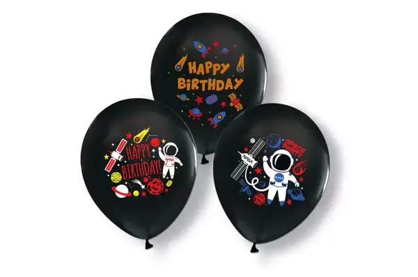 Повітряні кульки "Космічний Happy Birthday" асорті ТМ "Твоя Забава" 50шт купити