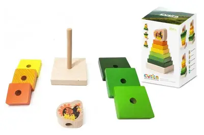 Дерев'яна іграшка "Пірамідка LD-15" арт. 15276 CUBIKA купити