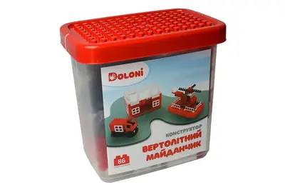 Конструктор блочний 013888/31 "Вертолітний Майданчик" 86 дет. в боксі DOLONI купити
