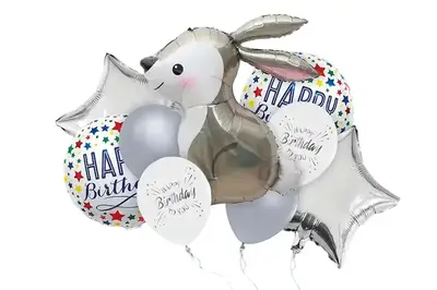 Набір з 9 повітряних кульок "Happy birthday rabbit" ТМ "Твоя Забава" купити