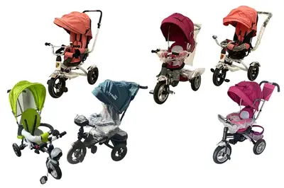OUTLET Велосипед 3-колісний з ручкою і функцією повороту сидіння, TURBO TRIKE червоний, рожевий,світло рожевий купити