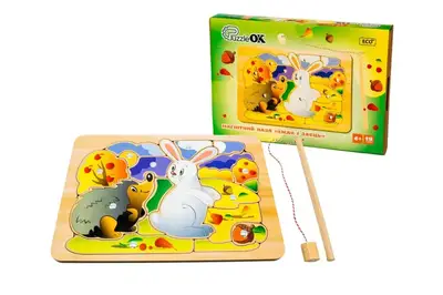 Пазл-сортер Puz-14475 "Їжак і Заєць" магнітний в коробці р. 31.5x22x4.5 см PuzzleOk купити