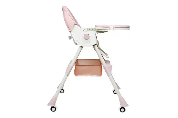 Стільчик для годування Kidoro One (ST-6540) Pink, з екошкіри на колесах, у коробці р.52x25x43 см купити недорого в Україні, фото 3