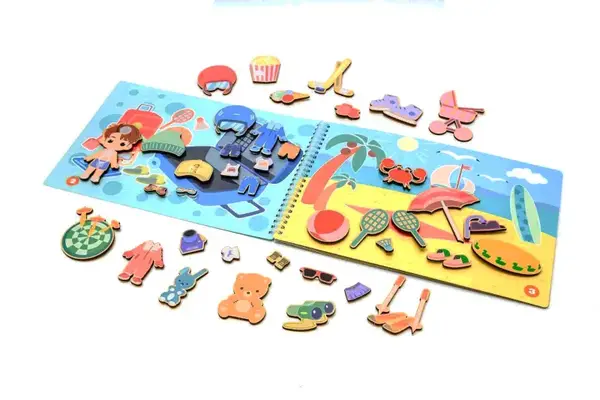 Гра дерев'яна з наліпками Puz-88893, Відпочинок Мока Бока PuzzleOK купити недорого в Україні, фото 2