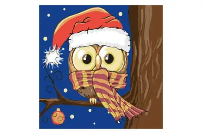 Набір для розпису по номерах Сова на дереві розміром 20х20 см (HH5295) Strateg купити