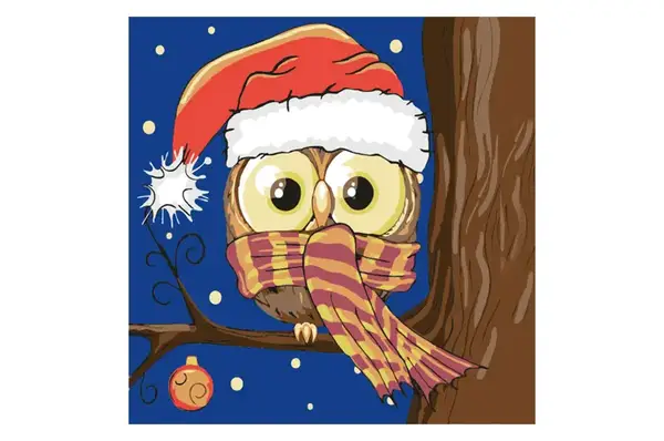 Набір для розпису по номерах Сова на дереві розміром 20х20 см (HH5295) Strateg купити