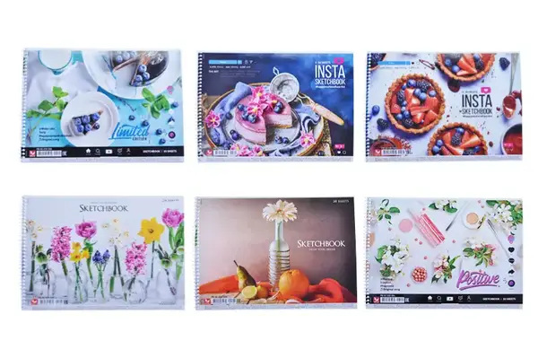 Альбом д/малювання Школярик на спіралі, A4 30 арк.120г/м2 -563 тиснення PB-SC-030-8007/PB-SC-030-8008/PB-SC-030-8009 купити