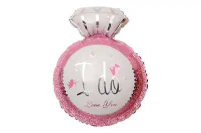 Фольгована кулька " Діамант колечко"(рожевий) 47x73см купити