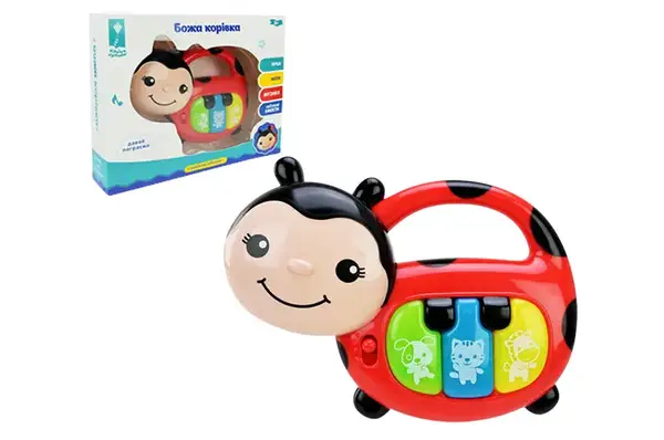 Піаніно музичне PL-724-26 Божа корівка, батарейка, укр.мова, звуки, пісні, р-р 15*11см, короб.19.3*4.2*15 см купити