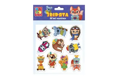 Набір м'яких наліпок "Звірята" VT4210-10 VladiToys купити