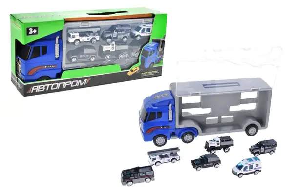 Трейлер із машинками PS006-3 в коробці р. 34,5x14,9x9,5 см "Автопром" купити