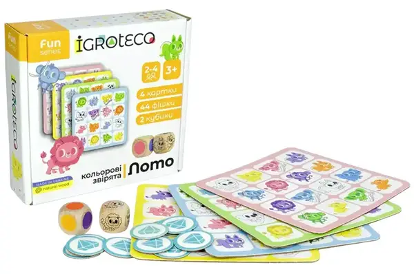 Розумне лото 900804 "Кольорові звірята" в коробці 12x12x4 см. IGROTECO купити