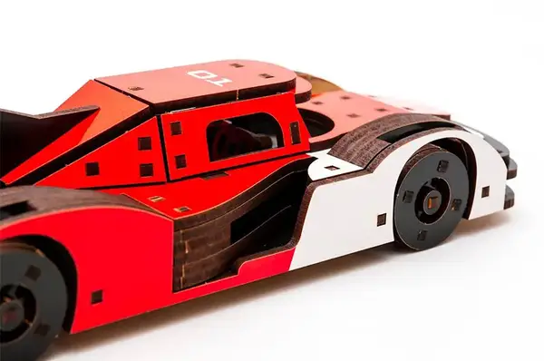 Конструктор Puz-01037 "Racing Car" Порше дерев'яний, 146 дет., розмір моделі 22х9х5 см PuzzleOk купити недорого в Україні, фото 4