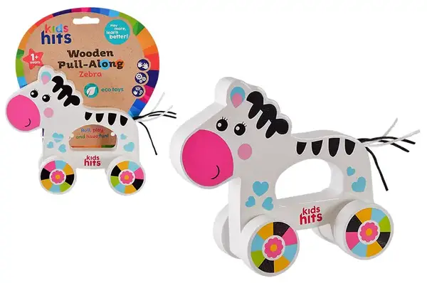 Дерев'яна іграшка Kids hits KH20/010 каталка зебра на планшеті р. 17*22,3*6,6 см купити