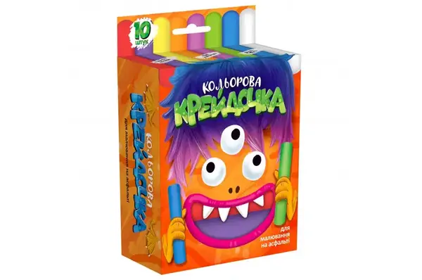 Набір крейди КRD-02-01U "Крейдочка "для малювання на асфальті велика 10 шт. в коробці DANKO купити