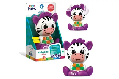 Музична розвиваюча іграшка Чарівні звірята Kids Hits KH10/004 "Зебра", батар., вуха клацають, рухаються, світло, мелодії, фрази, коробка 13.2*21*8 см Музична розвиваюча іграшка Чарівні звірята Kids Hits KH10/004 "Зебра", батар., вуха клацають, рухаються, світло, мелодії, фрази, коробка 13.2*21*8 см купити