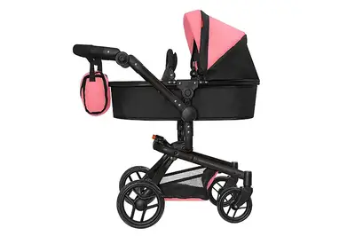 Візок для ляльки 9695+BAG PEACH PINK "Fortuna" з сумкою, в коробці р.54,5х14,5х38,5 см CARRELLO купити