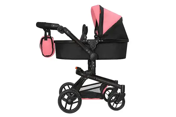 Візок для ляльки 9695+BAG PEACH PINK "Fortuna" з сумкою, в коробці р.54,5х14,5х38,5 см CARRELLO купити недорого в Україні, фото 2