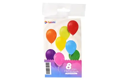 Набір з 8 повітряних кульок 22798 "Асорті без малюнка" 12"(30 см) ТМ "funmi" купити