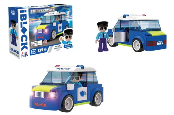 Конструктор IBLOCK JUNIOR KH41/002/3 135 деталей, Patrol Car коробка р. 24x16x6 см Kids hits купити