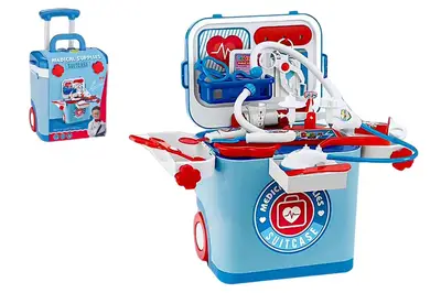 Лікарський набір у валізі зі столиком, озвучений зі світлом L666-38A р.23*18,5*24см купити