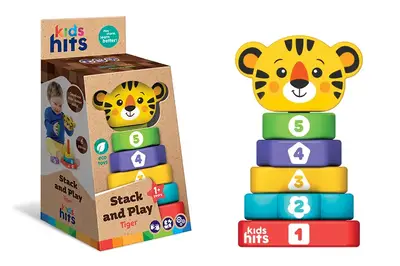 Дерев'яна іграшка Kids hits, KH20/014 пірамідка тигр в коробці р. 11.5x23.1x11.5 см купити