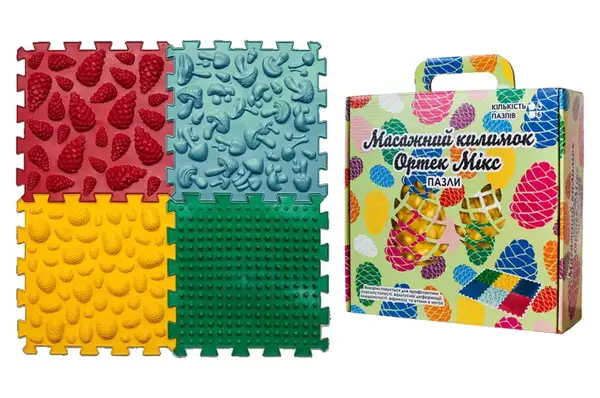 Масажний килимок Ортек Мікс Пазли 4 елемента 07789, р. 1ел. 26*26см купити