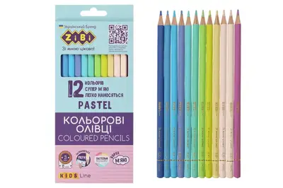 Олівці ZIBI кольорові PASTEL ZB-2470 12 кольорів купити
