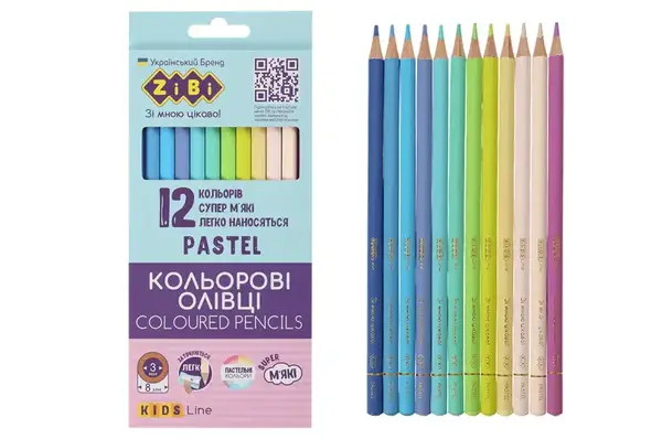Олівці ZIBI кольорові PASTEL ZB-2470 12 кольорів купити