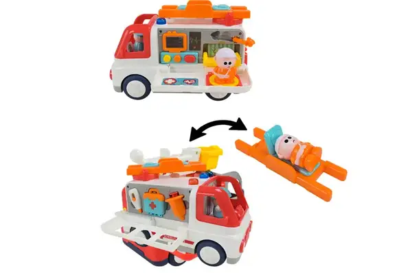 Машинка YL519A Швидка допомога, батарейка, багатофунціональна, у коробці р.30x14x20 см купити недорого в Україні, фото 3