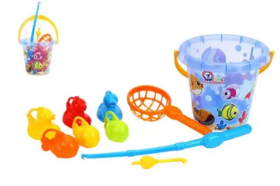 Набір для риболовлі 7624 відерко, вудка, сачок, 3 рибки, 3 качечки ТЕХНОК купити