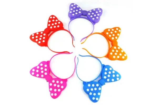 Аксесуари зі світлом FL192 обруч-бантик, 5 кольорів, в пакеті купити